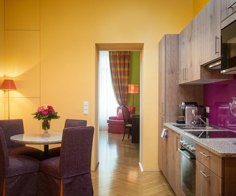 Küche Comfort Suite im Appartement-Hotel an der Riemergasse